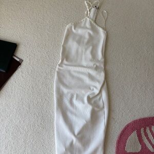 WHITE HALTER NECK DRESS